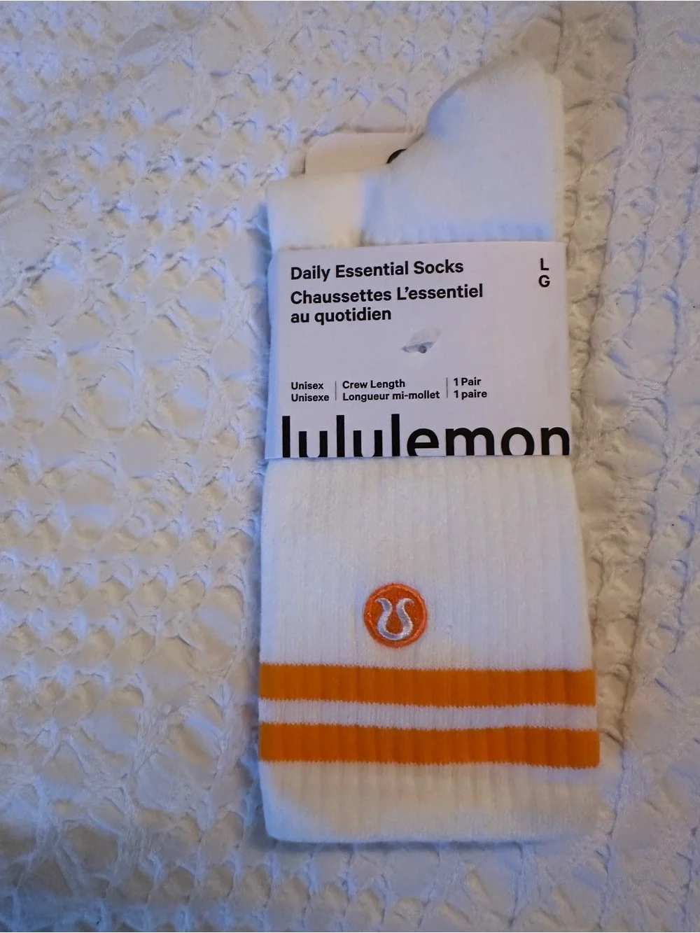 NWT Lululemon Unisex Daily Essential Crew Socks Stripe